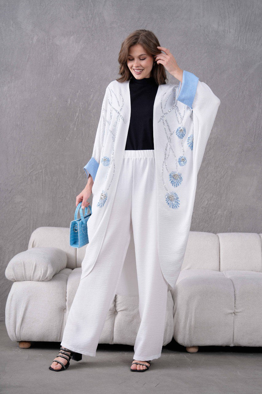 Ensemble Kimono 2 Pièces à fleurs 3D REFWTR2025