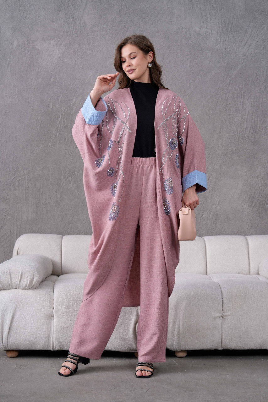 Ensemble Kimono 2 Pièces à fleurs 3D REFWTR2025