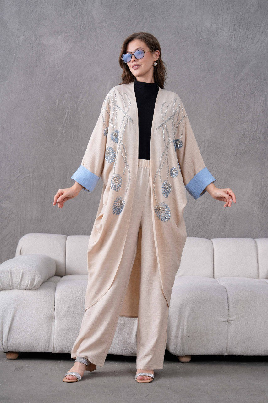 Ensemble Kimono 2 Pièces à fleurs 3D REFWTR2025