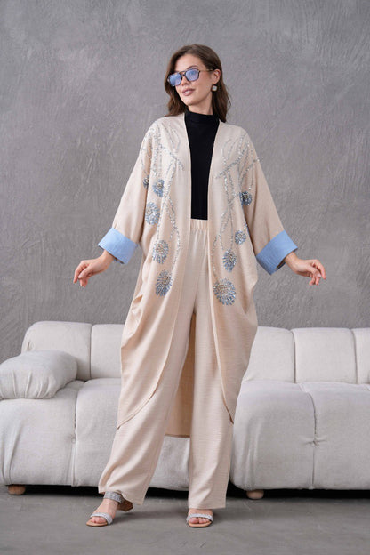 Ensemble Kimono 2 Pièces à fleurs 3D REFWTR2025