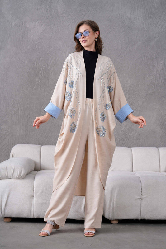 Ensemble Kimono 2 Pièces à fleurs 3D REFWTR2025