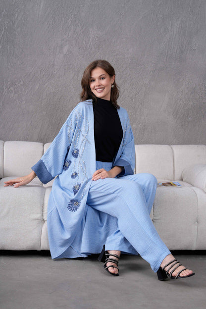 Ensemble Kimono 2 Pièces à fleurs 3D REFWTR2025