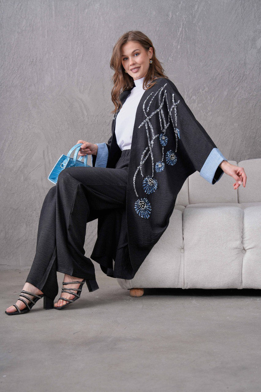 Ensemble Kimono 2 Pièces à fleurs 3D REFWTR2025