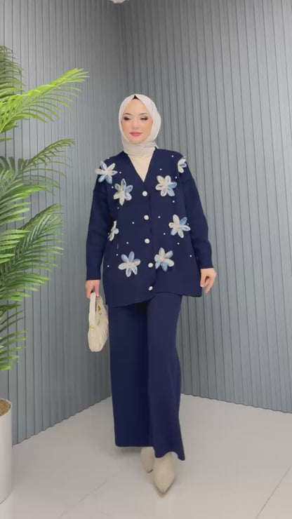 Enemble en Tricot à Motif Floral Taille Standard Réf2EFSUN